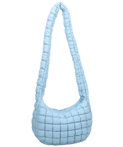Puffy Quilted Nylon Shoulder bag Hobo NQ130 BLUE